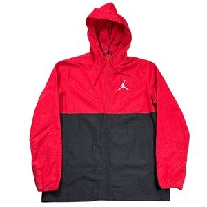 Air Jordan Big Jumpman Logo Windbreaker Jacket Bred Red Black AJ0803-687 Men’s S